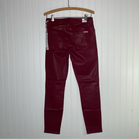 HUDSON Natalie Bordeaux Coated Super Skinny Ankle Jeans - Picture 5 of 7
